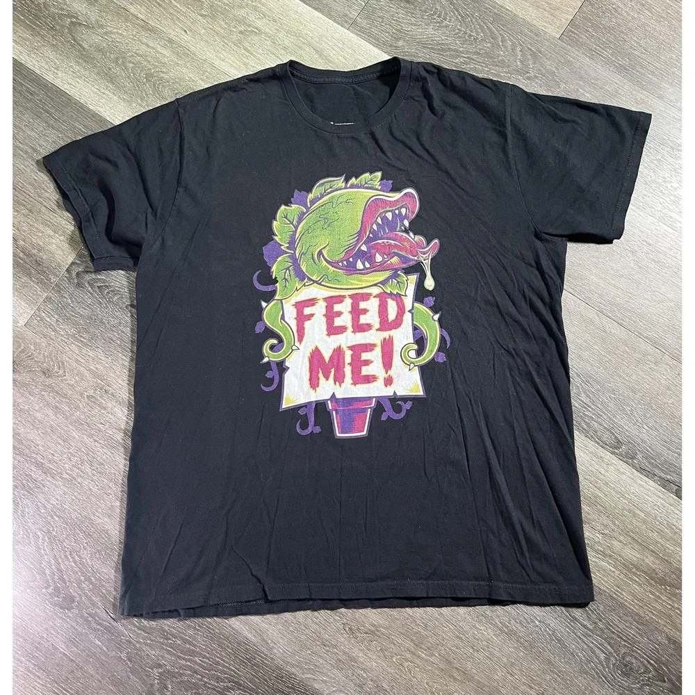 Gildan Little Shop Of Horrors Shirt Mens XL Black Feed Me Graphic Tee T-Shirt - Picture 1 of 5